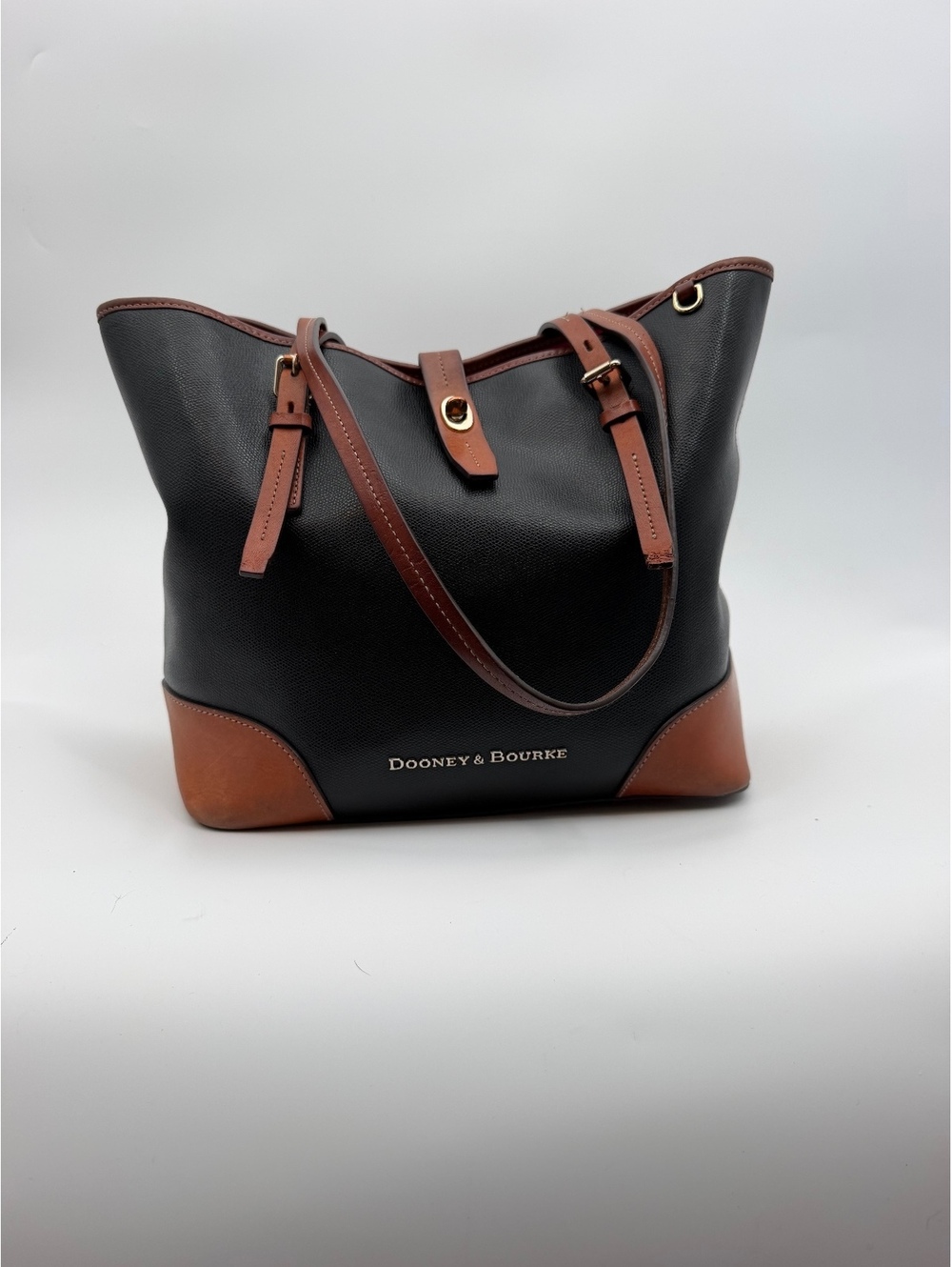 Dooney and Bourke Black and Brown Tote Bag